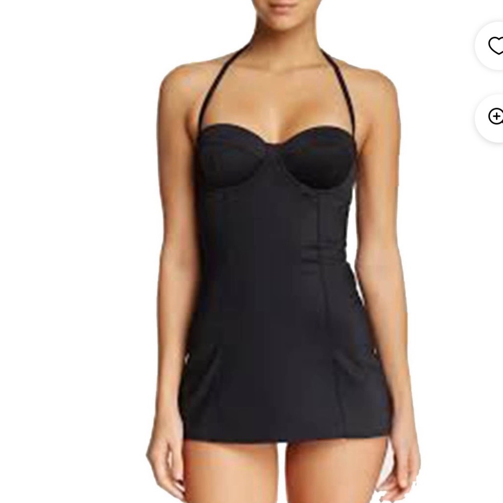 SPANX Sara Blakely Retro Dresskini WMS SZ 8 Black Slimming Top & Bottoms